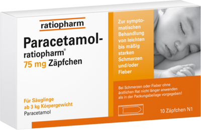 PARACETAMOL-ratiopharm 75 mg Zäpfchen